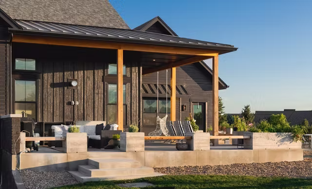 The Ironwood modern craftsman custom home exterior view 3