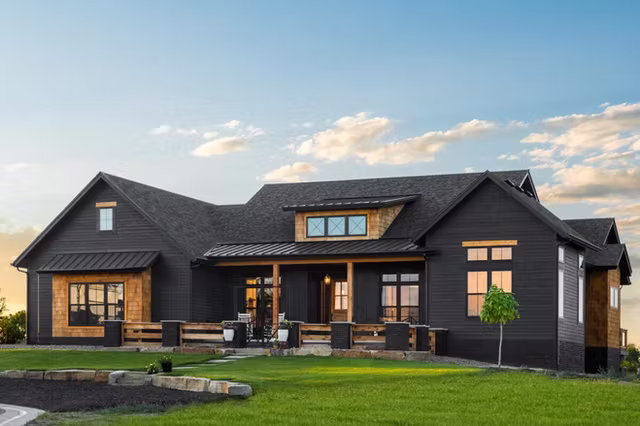 The Ironwood modern craftsman custom home exterior view 7