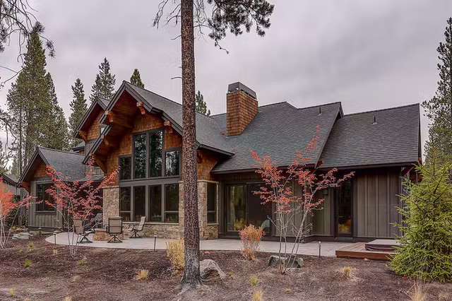 The Sierra mountain modern custom home exterior view 3